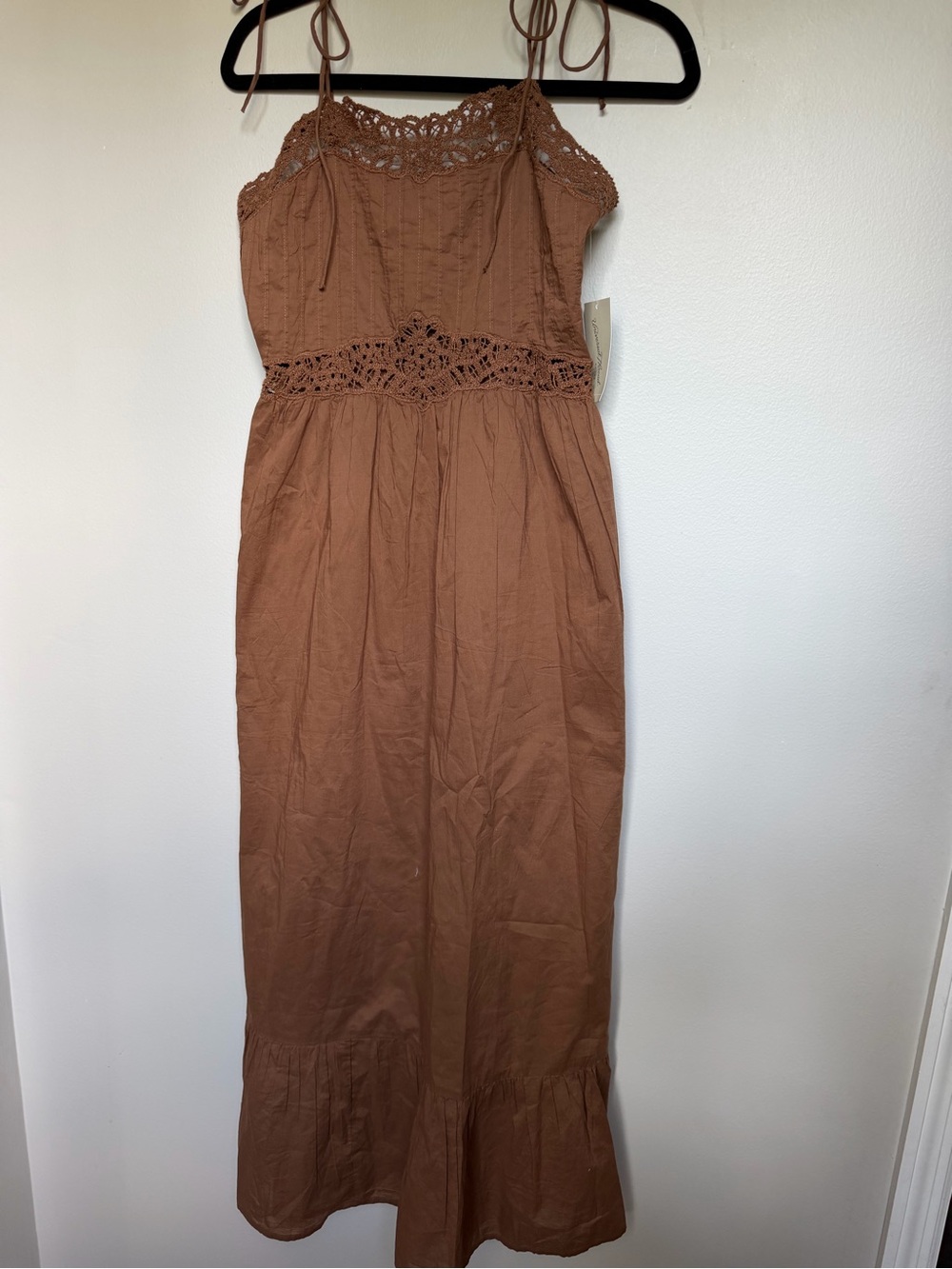 Universal Thread Crochet Waist Maxi Dress — Rust Brown
